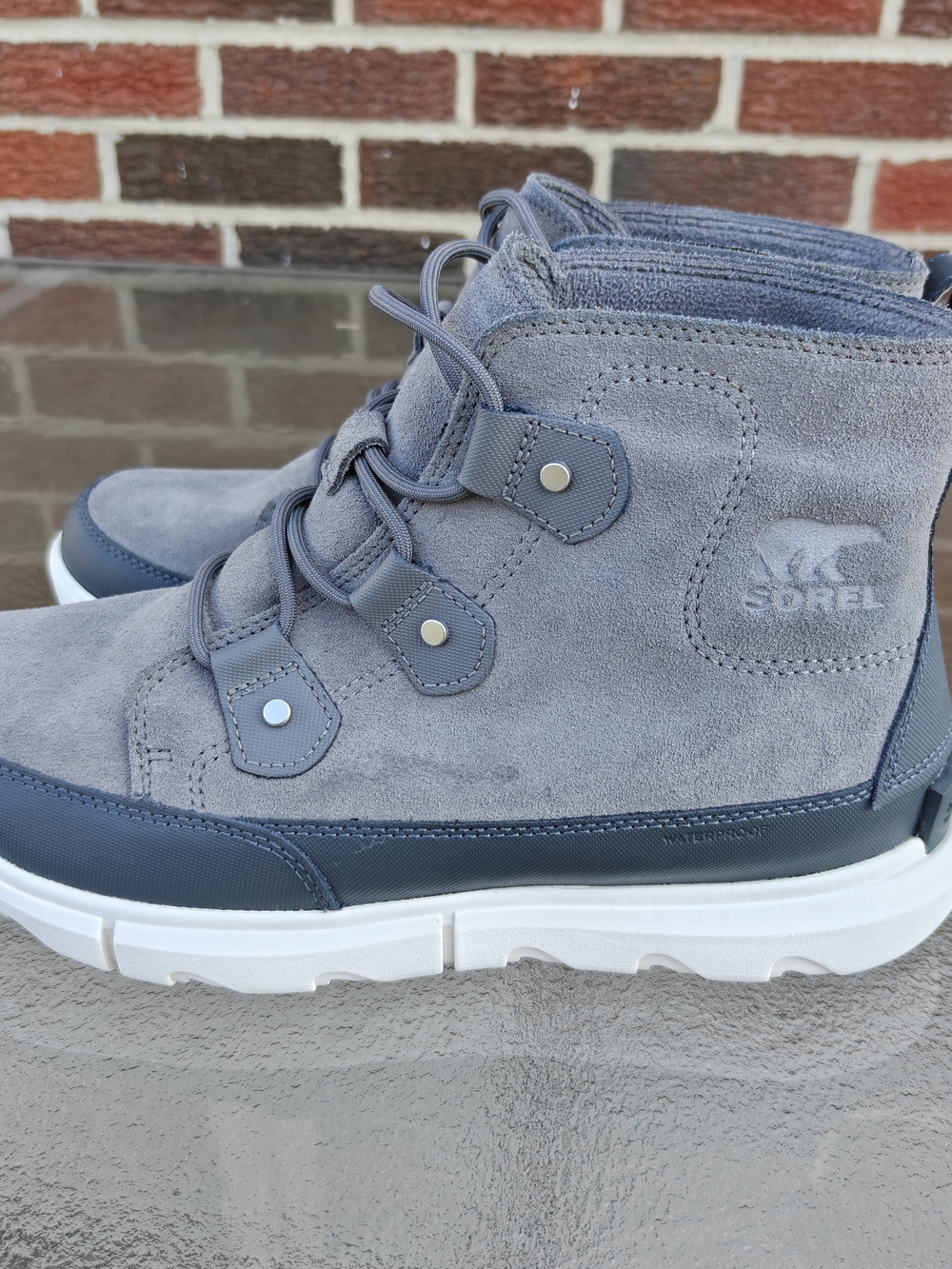 SOREL Mens Explorer Mission Waterproof Boots Quarry Grey Suede Size 10